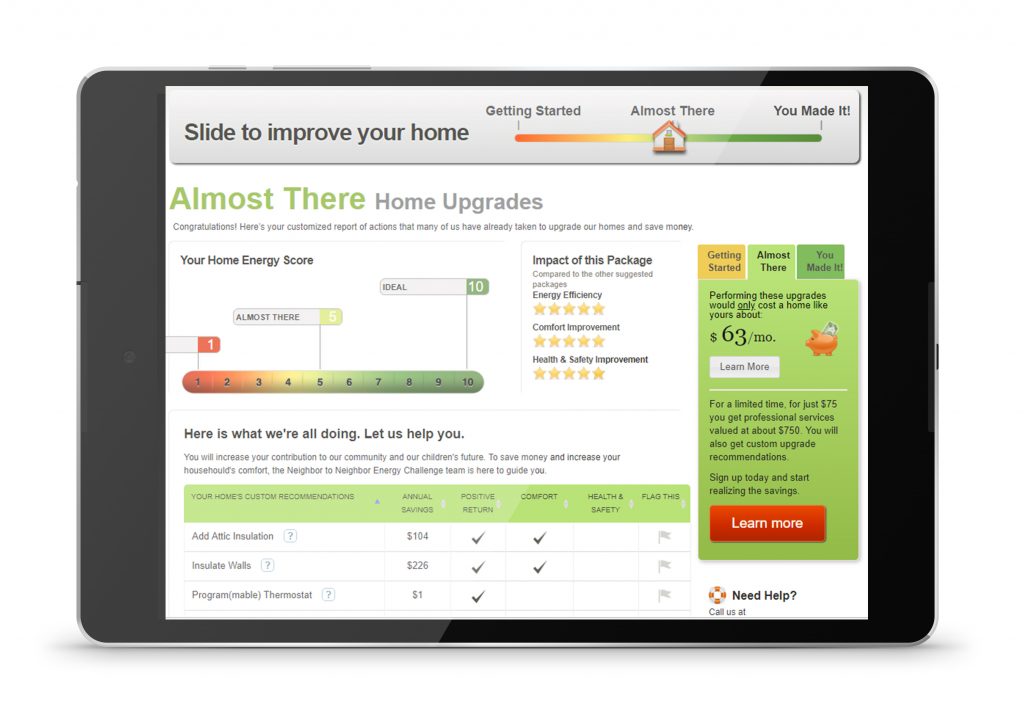 DIY energy audit on a tablet